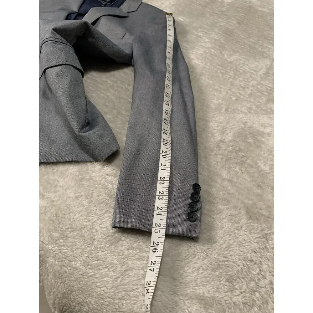 J Crew Thompson Mens Cotton Blue White Sport Blazer Jacket Size 38R 2‎ Button